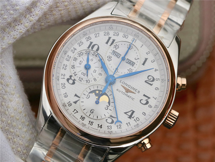 復刻浪琴名匠月相L2.773.4.78.3腕錶 採用上海7751機芯改原裝L.687型機芯精鋼錶帶￥4580元-高仿浪琴