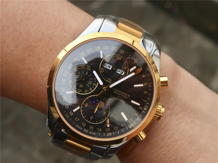 一比一高仿浪琴制錶傳統繫列康鉑款多功能自動機械錶 同步7751機械機芯￥3680元-高仿浪琴