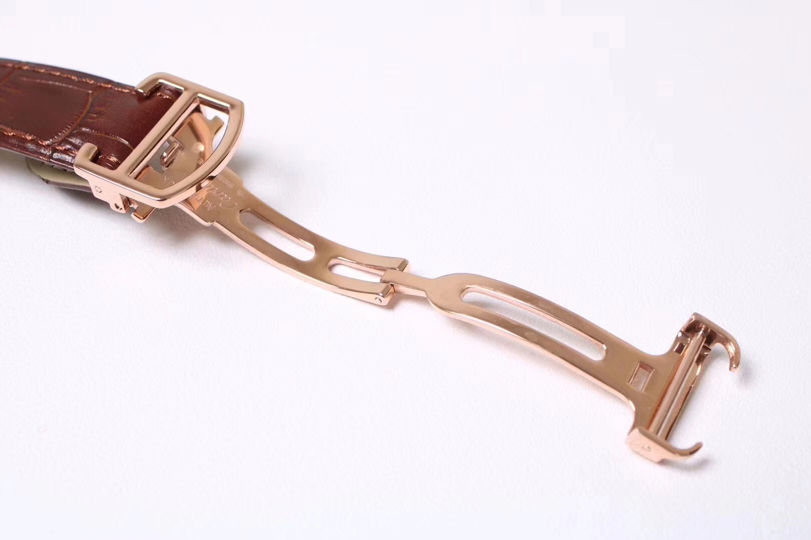 正品刻模高仿卡地亞鑰匙繫列WGCL0019玫瑰金男士機械皮帶手錶￥3580元-高仿卡地亞