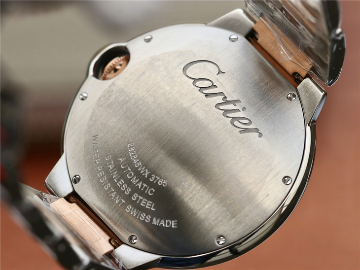 卡地亞藍氣球繫列大號間金42mm男士腕錶，精鋼錶帶，自動機械機芯￥3680-高仿卡地亞
