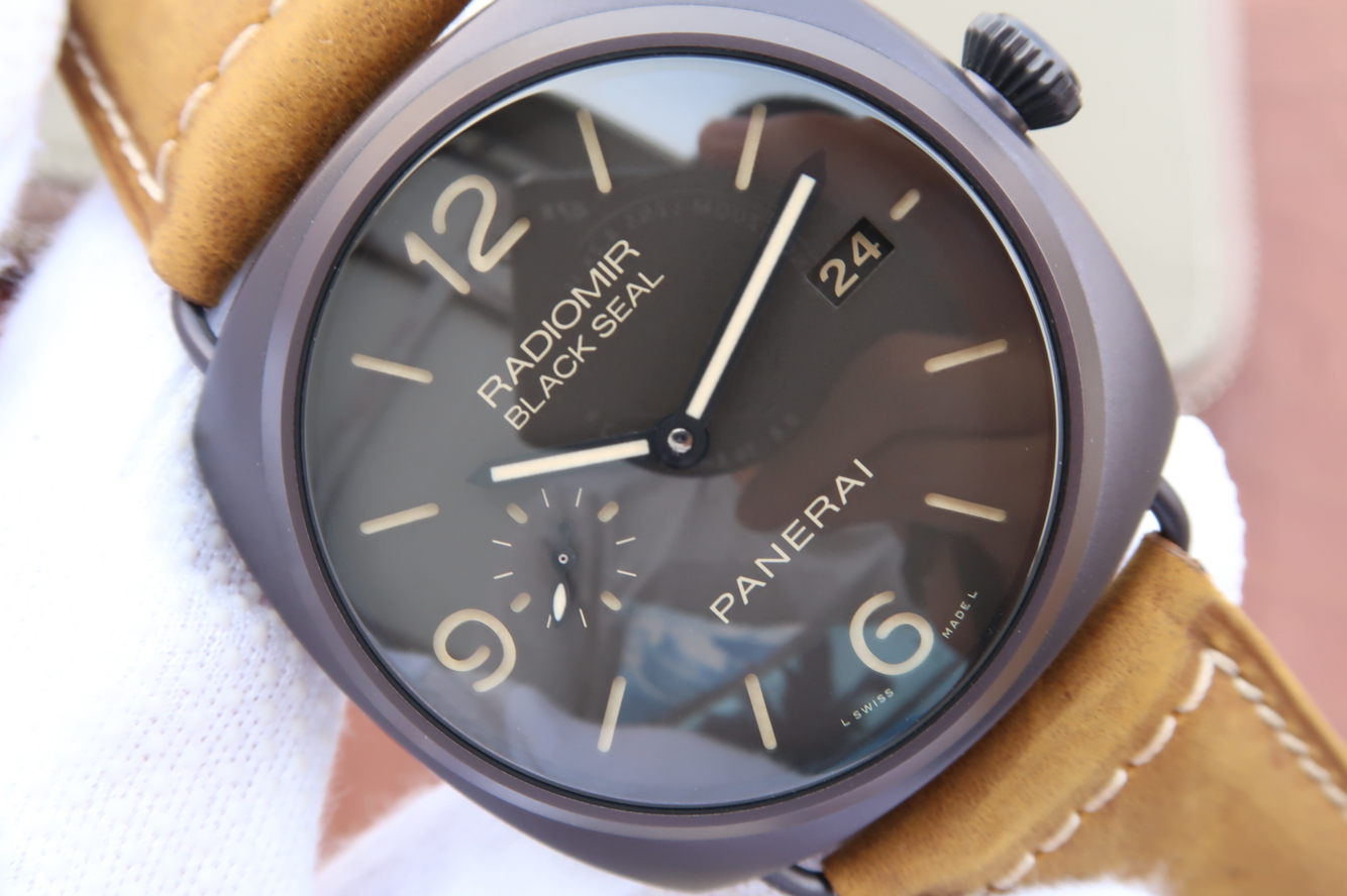 沛納海V2升級版pam00505/PAM505 皮帶錶 原版p.9000機械自動機芯 男士腕錶￥3980-高仿沛納海
