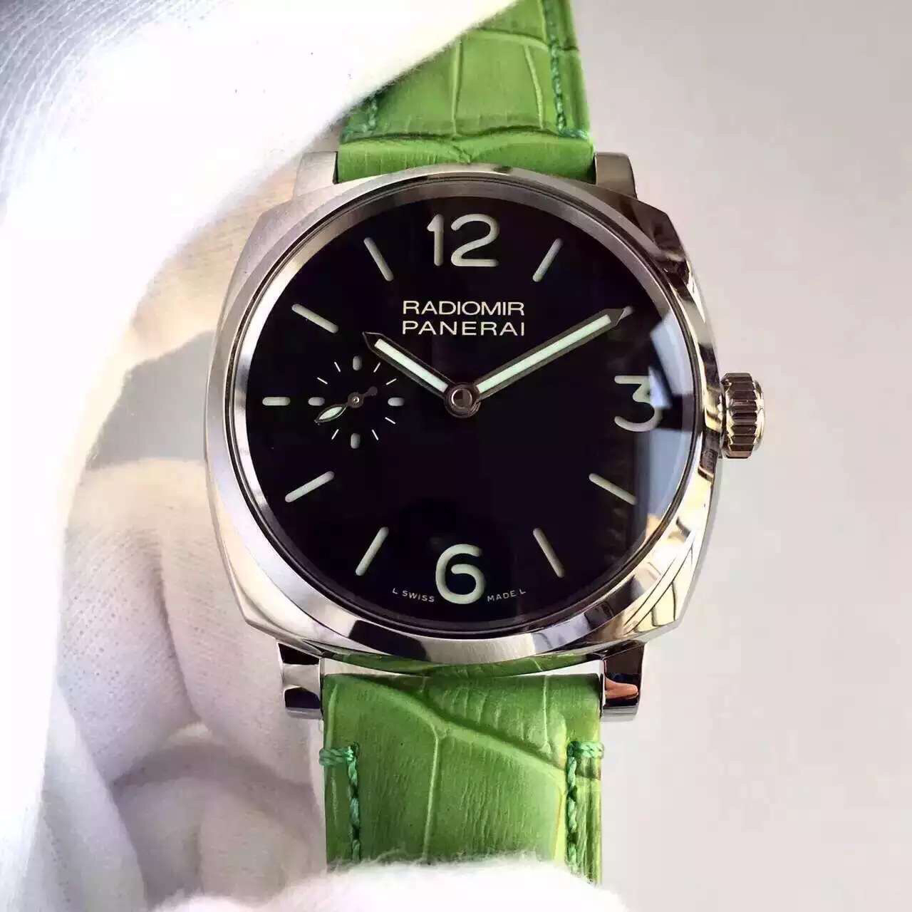 沛納海 型號PAM574繫列 RADIOMIR 牛皮錶帶 P.1000手動機械機芯 男士腕錶￥3980-高仿沛納海